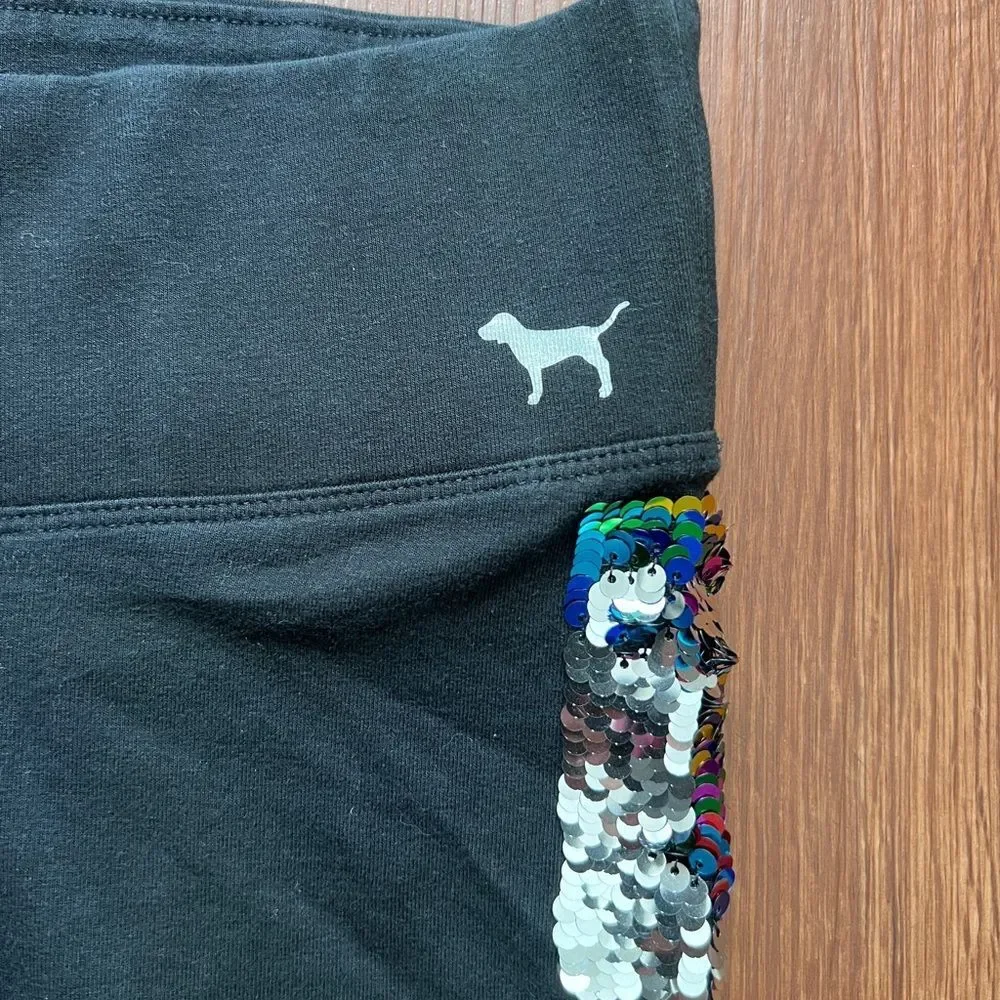 PINK VS RAINBOW BLING LEGGINGS M